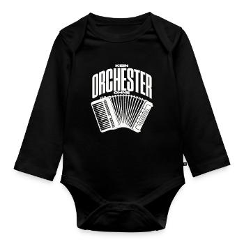 No orchestra without an accordion for accordion players - Organic Longsleeve Baby Bodysuit - black - Front