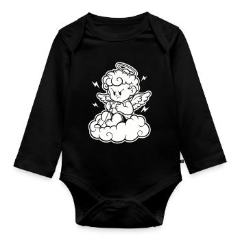 Chérubin de jeu en colère – Angry Angel Gambles - Body Bébé bio manches longues - noir - Devant