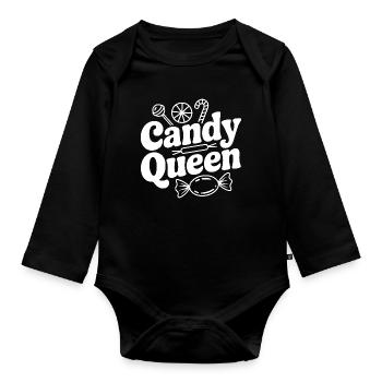 Candy Queen - Organic Longsleeve Baby Bodysuit - black - Front