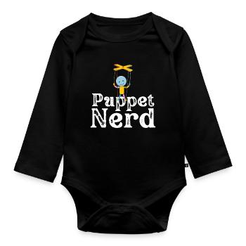 Puppet Nerd Marionette - Baby Bio-Langarm-Body - Schwarz - Vorne