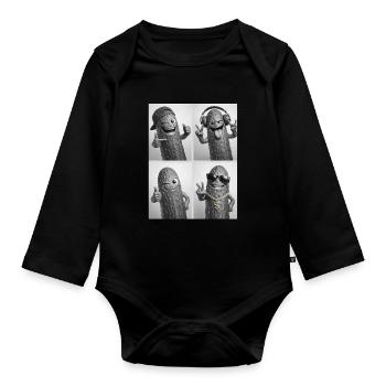Cornichon - Body Bébé bio manches longues - noir - Devant