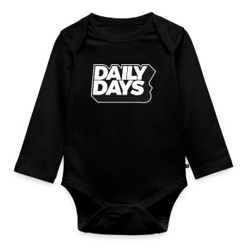 Daily Days Logo Noir Audacieux - Body Bébé bio manches longues - noir - Devant