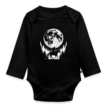 Bigfoot Horseback Riding - Organic Longsleeve Baby Bodysuit - black - Front
