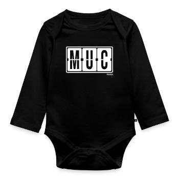 Munich MUC, Sweat à capuche City Pull Munic - Body Bébé bio manches longues - noir - Devant