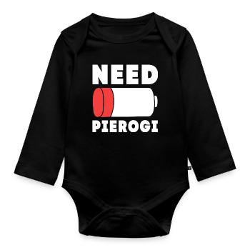 Pologne Polonais Pierogi - Body Bébé bio manches longues - noir - Devant