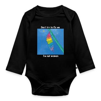 Good the way I am! - Organic Longsleeve Baby Bodysuit - black - Front