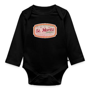 St Moritz Mountain Ski-Marke - Baby Bio-Langarm-Body - Schwarz - Vorne