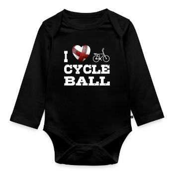 Radball, Cycleball, Hallenradsport - Baby Bio-Langarm-Body - Schwarz - Vorne