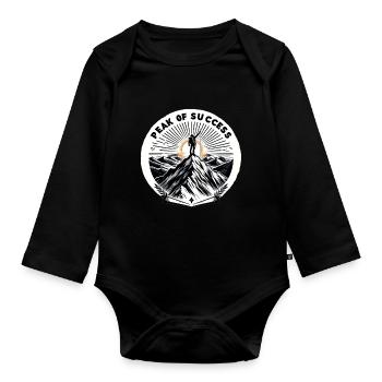 Summit of success - Organic Longsleeve Baby Bodysuit - black - Front