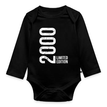 Vintage 2000 Man Woman 26th Birthday - Organic Longsleeve Baby Bodysuit - black - Front