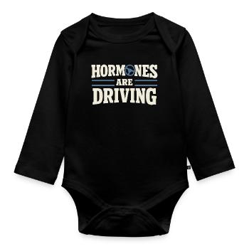 Perimenopause Humor Perimenopause - Baby Bio-Langarm-Body - Schwarz - Vorne