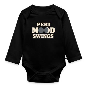 Perimenopause Humor Perimenopause - Baby Bio-Langarm-Body - Schwarz - Vorne
