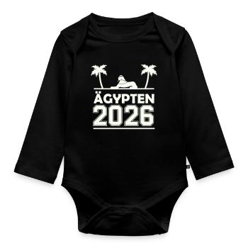 Silhouette Égypte 2026 - Body Bébé bio manches longues - noir - Devant