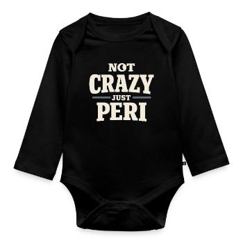 Perimenopause Humor Perimenopause - Baby Bio-Langarm-Body - Schwarz - Vorne