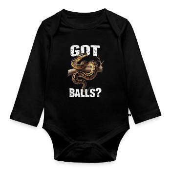 King Python Snakes Lover Terrarium Python - Organic Longsleeve Baby Bodysuit - black - Front