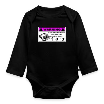 Turbo Warning Kids - Baby Bio-Langarm-Body - Schwarz - Vorne