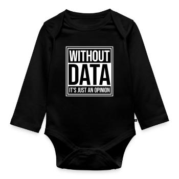Sans données, ce n’est qu’un nerd de statistiques d’opinion - Body Bébé bio manches longues - noir - Devant