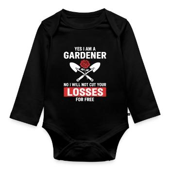 Gardener Humor - Organic Longsleeve Baby Bodysuit - black - Front