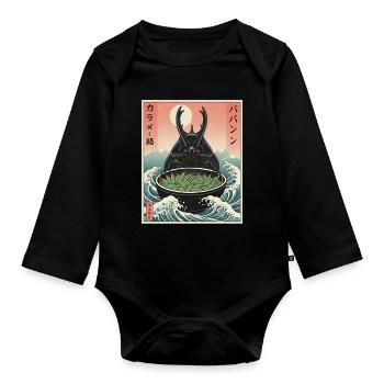 Scarabée fumier de Kawaii - Body Bébé bio manches longues - noir - Devant