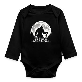 Bigfoot Chess Player - Organic Longsleeve Baby Bodysuit - black - Front