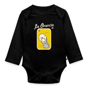 Slippers funny - Organic Longsleeve Baby Bodysuit - black - Front