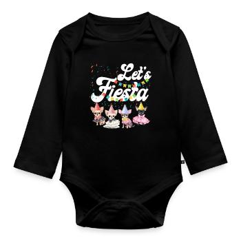 Chihuahua Chihuahueño Let's Fiesta - Organic Longsleeve Baby Bodysuit - black - Front