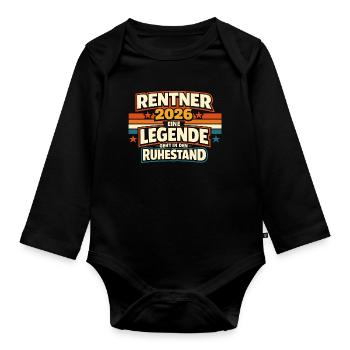 Retiree 2026 I've Finished Retirement Gift - Organic Longsleeve Baby Bodysuit - black - Front