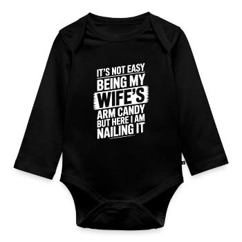 Wife Sayings Wives Funny Wife Gift - Organic Longsleeve Baby Bodysuit - black - Front