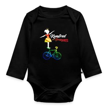 Artistic cycling, artistic cycling, indoor cycling - Organic Longsleeve Baby Bodysuit - black - Front