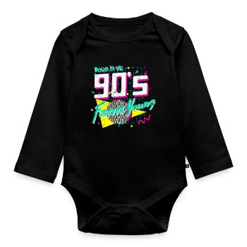 90s - Baby Bio-Langarm-Body - Schwarz - Vorne