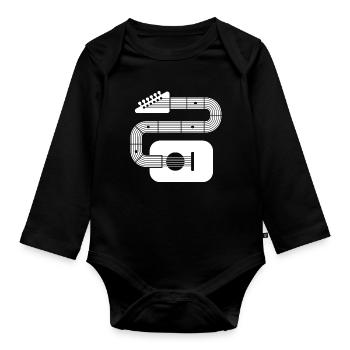 Guitare à forme abstraite - Body Bébé bio manches longues - noir - Devant