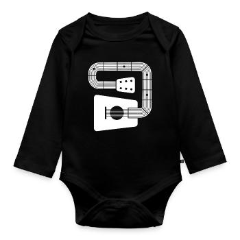 Abstract Guitar - Organic Longsleeve Baby Bodysuit - black - Front