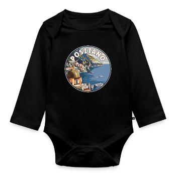 Explore Positano in Italy Mediterranean Paradise - Organic Longsleeve Baby Bodysuit - black - Front