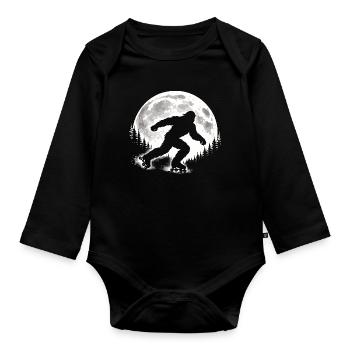 Bigfoot Roller Skater - Organic Longsleeve Baby Bodysuit - black - Front
