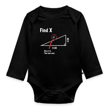 Find X Math Lover Mathematician Math Teacher - Organic Longsleeve Baby Bodysuit - black - Front