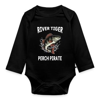 Angeln auf Barch River Tiger - Baby Bio-Langarm-Body - Schwarz - Vorne
