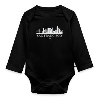 San Francisco Skyline, San Francisco USA - Organic Longsleeve Baby Bodysuit - black - Front
