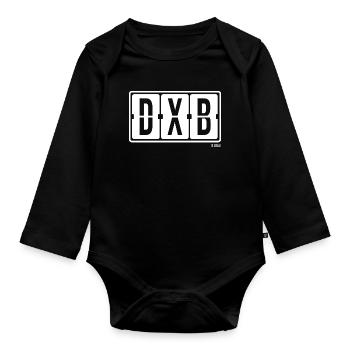Dubai DXB, City Souvenir T-shirt, Bag, Cap - Organic Longsleeve Baby Bodysuit - black - Front