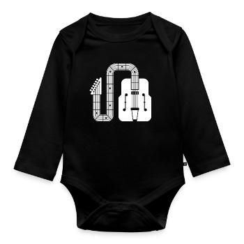 Forme abstraite Guitare rétro - Body Bébé bio manches longues - noir - Devant