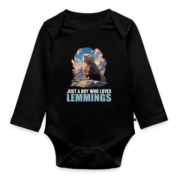 Lemmings Lemming - Organic Longsleeve Baby Bodysuit - black - Front