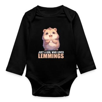 Lemmings Lemming - Organic Longsleeve Baby Bodysuit - black - Front