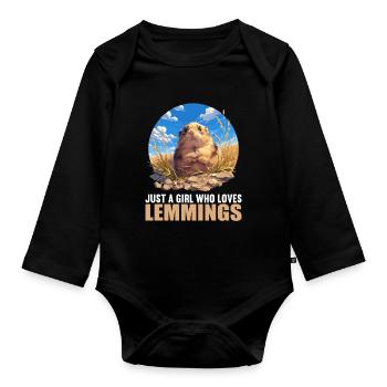 Lemmings Lemming - Organic Longsleeve Baby Bodysuit - black - Front