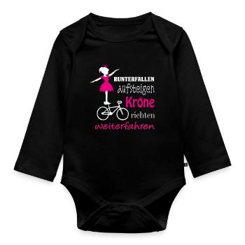 Artistic cycling, artistic cycling, indoor cycling - Organic Longsleeve Baby Bodysuit - black - Front