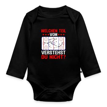 welchen teil von verstehst du nicht eishockey  - Baby Bio-Langarm-Body - Schwarz - Vorne
