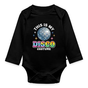 This Is My Disco Costume Disco Ball - Organic Longsleeve Baby Bodysuit - black - Front