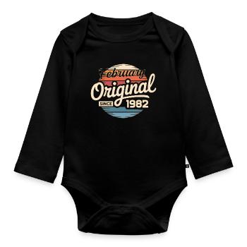 February 1982 Birthday present February 1982 - Organic Longsleeve Baby Bodysuit - black - Front