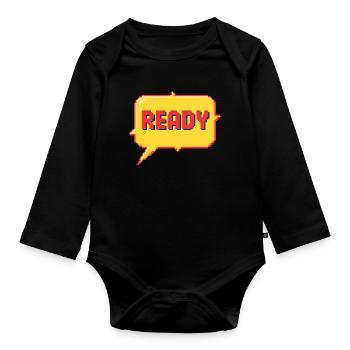 Ready Pixel Burst - Organic Longsleeve Baby Bodysuit - black - Front