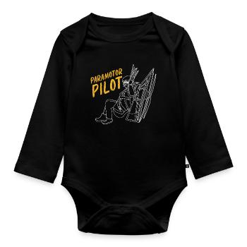 Parapente, parapente, parapente - Body Bébé bio manches longues - noir - Devant