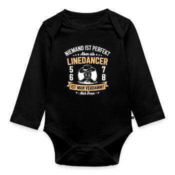 Line Dance Country Western Line Dancer - Organic Longsleeve Baby Bodysuit - black - Front