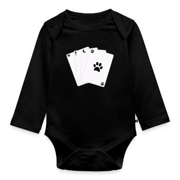 Cards Card Game Game of Life Symbols - Organic Longsleeve Baby Bodysuit - black - Front